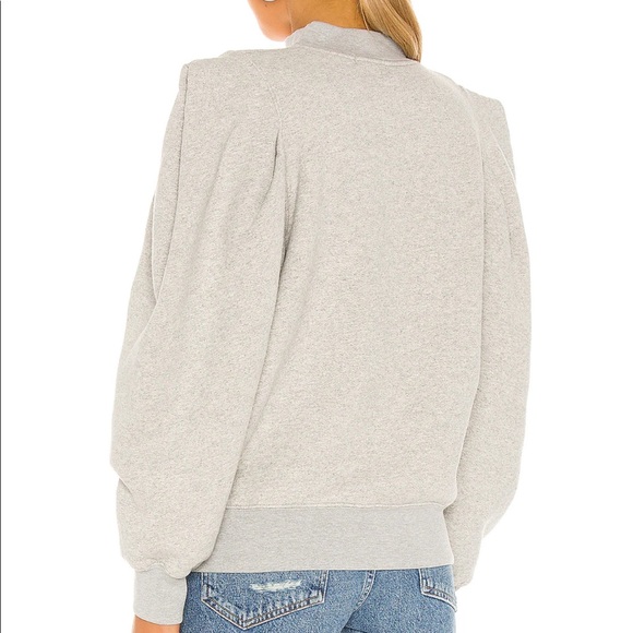 Agolde Folded Sleeve Sweatshirt in Grey Heather - Picture 3 of 11